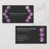Elegante minimale dunkelgraue violette Amethysthex Visitenkarte (Vorne/Hinten)