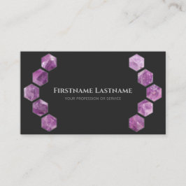 Elegante minimale dunkelgraue violette Amethysthex Visitenkarte