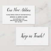 Elegante, minimale Einsteckkarte "Unsere neue Adre Begleitkarte (Vorne/Hinten)