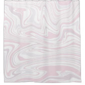 Elegante minimale erröten rosa u. weißer duschvorhang (Vorderseite)