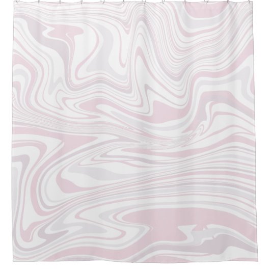 Elegante minimale erröten rosa u. weißer duschvorhang (Vorderseite)