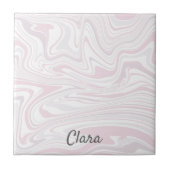 Elegante minimale erröten rosa u. weißer fliese (Vorderseite)