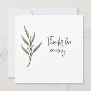 Elegante minimale florale Hochzeitstypografie  Dankeskarte