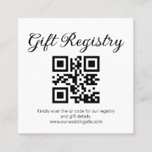 elegante minimale Geschenkeliste QR-Code Hochzeit