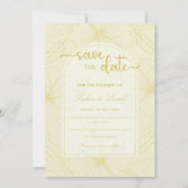 Elegante minimale Goldene Kontur Save The Date (Vorderseite)