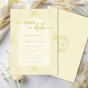 Elegante minimale Goldene Kontur Save The Date