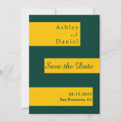 Elegante minimale Grün-Gold Moderne schicke Hochze Save The Date (Vorderseite)