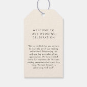 Elegante, minimale Handschrift, beige Geschenkmark Geschenkanhänger (Rückseite)