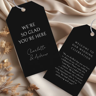 Elegante, minimale, handschriftlich, schwarze Gesc Geschenkanhänger