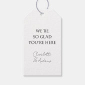 Elegante, minimale, handschriftlich, weiße Geschen Geschenkanhänger (Vorderseite)