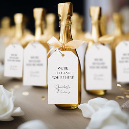 Elegante, minimale, handschriftlich, weiße Geschen Geschenkanhänger