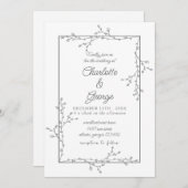 Elegante Minimale Hochzeit Einladung (Vorne/Hinten)