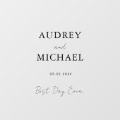 Elegante, minimale Hochzeit Fensteraufkleber (Blatt)