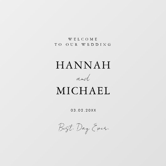 Elegante, minimale Hochzeit Fensteraufkleber (Blatt)