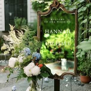 Elegante, minimale Hochzeit Fensteraufkleber