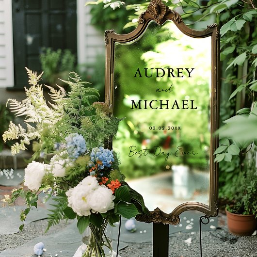 Elegante, minimale Hochzeit Fensteraufkleber