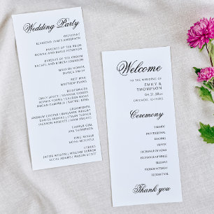 Elegante Minimale Hochzeit Programm