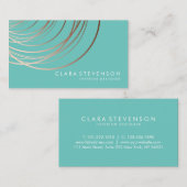 Elegante minimale Imitat Rose Gold geometrisch aqu Visitenkarte (Vorne/Hinten)