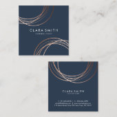 Elegante minimale Imitat Rose Gold geometrische Ma Quadratische Visitenkarte (Vorne/Hinten)