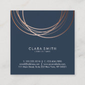 Elegante minimale Imitat Rose Gold geometrische Ma Quadratische Visitenkarte (Rückseite)