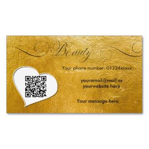 Elegante minimale Imitate Gold Qr Code Schönheitss Magnetische Visitenkarte