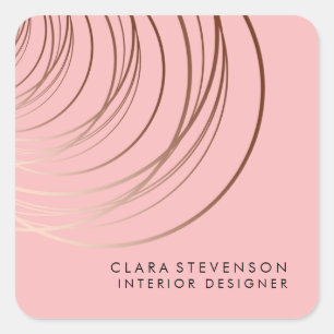 Elegante minimale Imitate Rose Gold geometrisch ro Quadratischer Aufkleber