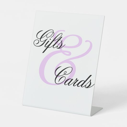 Elegante minimale Lila Karten und Geschenke Sockelschild (Vorderseite)