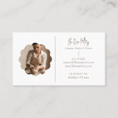 Elegante minimale moderne handgefertigte Keramik F Visitenkarte (Rückseite)