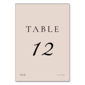 Elegante minimale moderne Skripte Dusty Pink Weddi Tischnummer (Vorderseite)