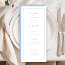 Elegante minimale pulverblaue Hochzeit
