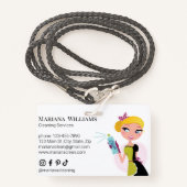 Elegante minimale Reinigung sozialer Medien Ausweis (Vorderseite mit Schlüsselband)