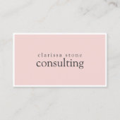 Elegante minimale Rosa-Grenz-Beratung Visitenkarte (Vorderseite)