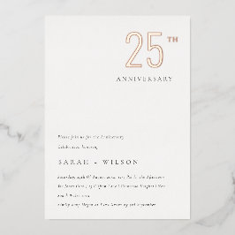 Elegante minimale Rose Gold jedes Jahr Folieneinladung