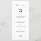 Elegante minimale Rose Menükarte (Vorderseite)