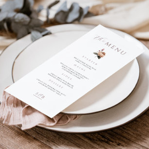 Elegante minimale Rose Menükarte