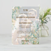 Elegante minimale saubere, neutrale rustikale Foto Einladung (Stehend Vorderseite)