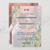 Elegante minimale saubere, neutrale rustikale Foto Einladung (Vorne/Hinten)