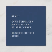 Elegante minimale schlichte quadratische visitenkarte (Rückseite)