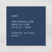 Elegante minimale schlichte quadratische visitenkarte (Rückseite)