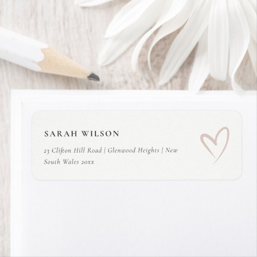 Elegante minimale, schlichte Rosa Herzadresse (Insitu)