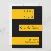 Elegante minimale Schwarz und Gold Moderne schicke Save The Date (Vorderseite)