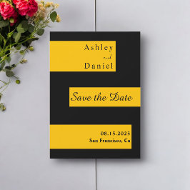 Elegante minimale Schwarz und Gold Moderne schicke Save The Date