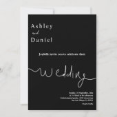 Elegante minimale Schwarz-Weiß-Delikatessen Einladung (Vorderseite)