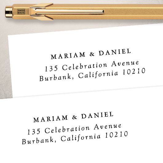 Elegante Minimale Schwarz-weiße Hochzeitsstimmung Permastempel