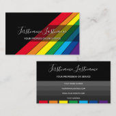 Elegante minimale schwarze Regenbogenfarben Streif Visitenkarte (Vorne/Hinten)
