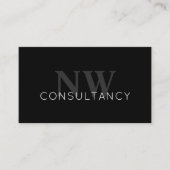 Elegante minimale Schwarzweiß-Initialberatung Visitenkarte (Vorderseite)