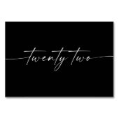 Elegante minimale Skriptkarten Nummer 22 Tischnummer (Rückseite)