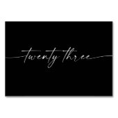 Elegante minimale Skriptkarten Nummer 23 Tischnummer (Rückseite)