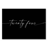 Elegante minimale Skriptkarten Nummer 24 Tischnummer (Vorderseite)
