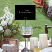 Elegante minimale Skriptkarten Nummer siebzehn Tischnummer